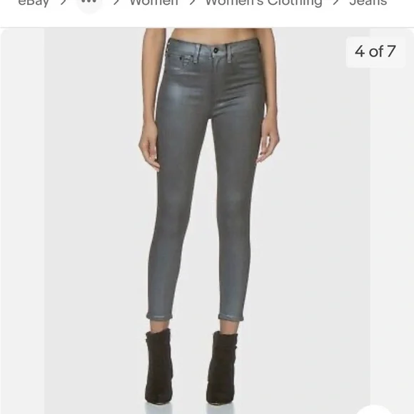 rag & bone high rise ankle skinny jeans in Gunmetal. Size 24. NWT - Picture 4 of 16